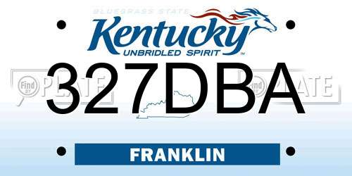 327DBA Kentucky License Plate