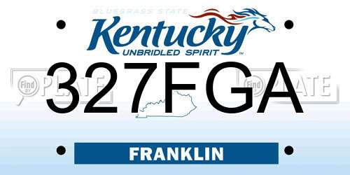 327FGA Kentucky License Plate