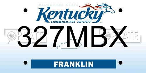 327MBX Kentucky License Plate