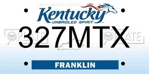 327MTX Kentucky License Plate