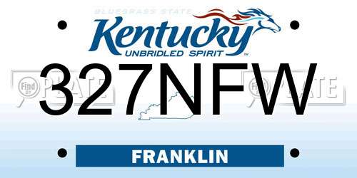 327NFW Kentucky License Plate