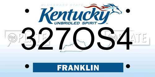 327OS4 Kentucky License Plate