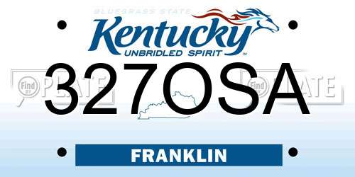 327OSA Kentucky License Plate