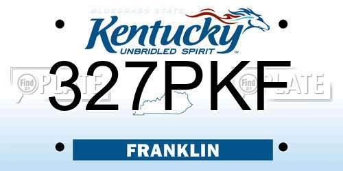327PKF Kentucky License Plate