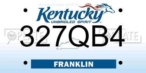 327QB4 Kentucky License Plate