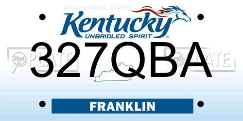 327QBA Kentucky License Plate