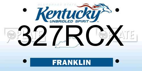 327RCX Kentucky License Plate