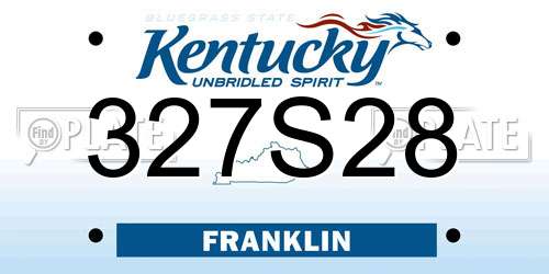 327S28 Kentucky License Plate