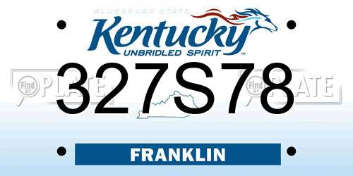 327S78 Kentucky License Plate