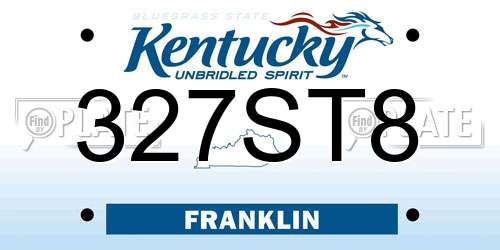 327ST8 Kentucky License Plate