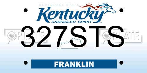 327STS Kentucky License Plate