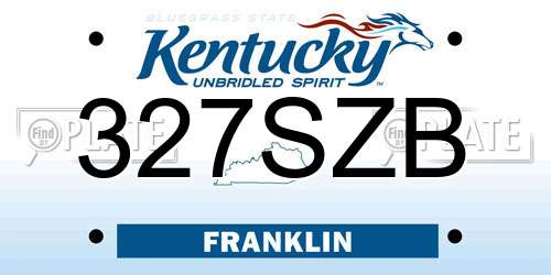 327SZB Kentucky License Plate