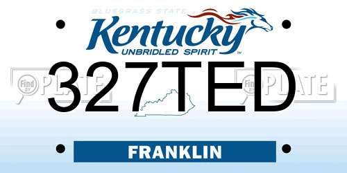 327TED Kentucky License Plate
