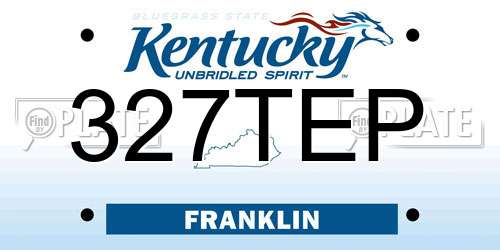 327TEP Kentucky License Plate