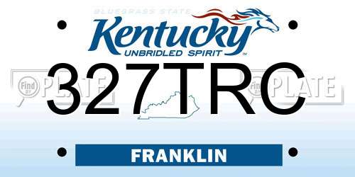 327TRC Kentucky License Plate