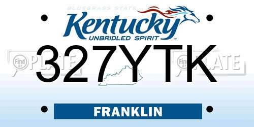 327YTK Kentucky License Plate