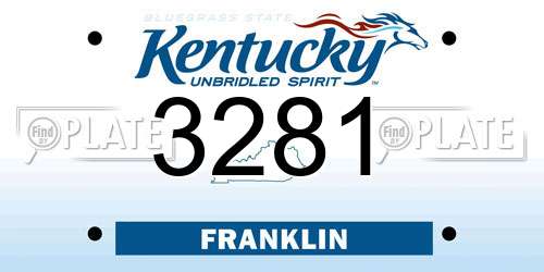 3281 Kentucky License Plate