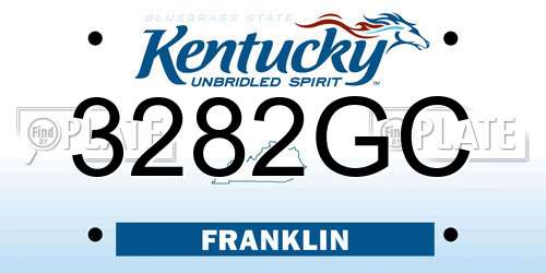 3282GC Kentucky License Plate