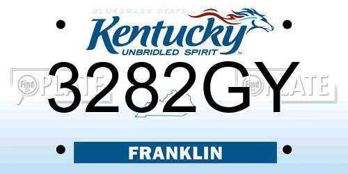 3282GY Kentucky License Plate