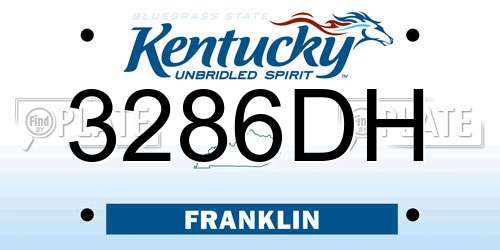 3286DH Kentucky License Plate
