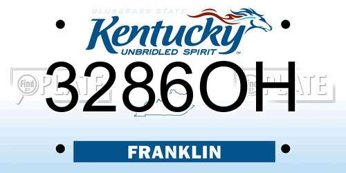 3286OH Kentucky License Plate