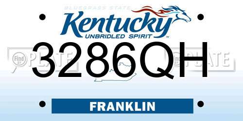 3286QH Kentucky License Plate