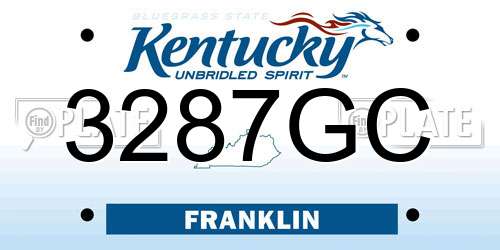 3287GC Kentucky License Plate