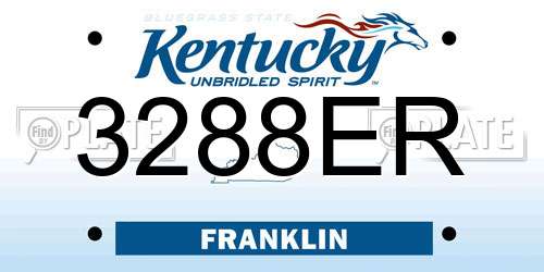 3288ER Kentucky License Plate