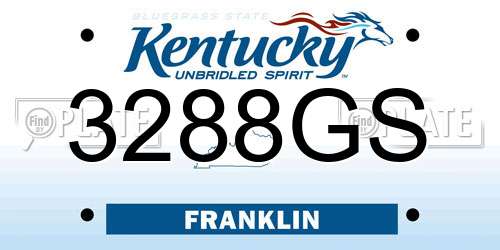 3288GS Kentucky License Plate