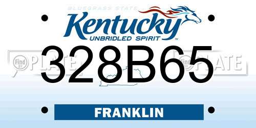 328B65 Kentucky License Plate