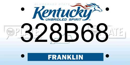 328B68 Kentucky License Plate