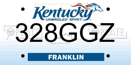 328GGZ Kentucky License Plate