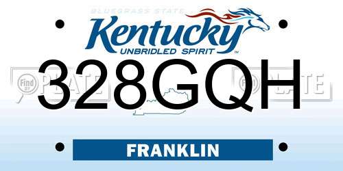 328GQH Kentucky License Plate