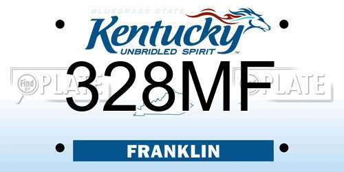 328MF Kentucky License Plate