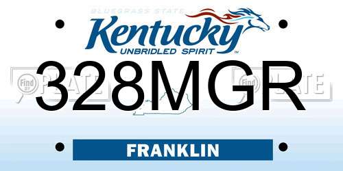 328MGR Kentucky License Plate