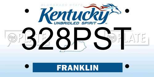 328PST Kentucky License Plate