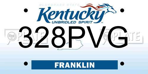 328PVG Kentucky License Plate