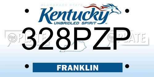 328PZP Kentucky License Plate