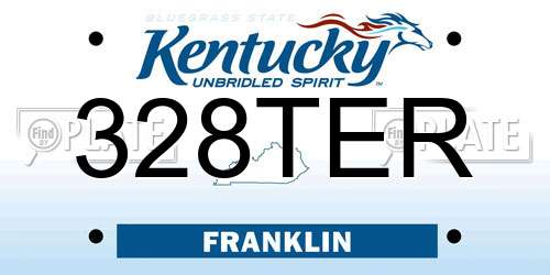 328TER Kentucky License Plate