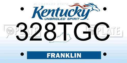 328TGC Kentucky License Plate