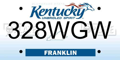 328WGW Kentucky License Plate