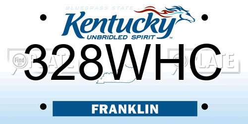 328WHC Kentucky License Plate