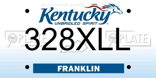 328XLL Kentucky License Plate