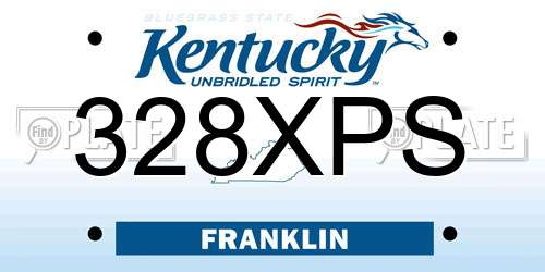 328XPS Kentucky License Plate