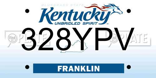 328YPV Kentucky License Plate