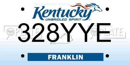 328YYE Kentucky License Plate