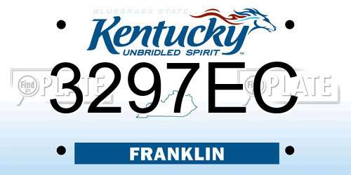 3297EC Kentucky License Plate
