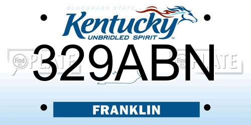 329ABN Kentucky License Plate