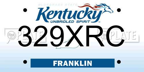 329XRC Kentucky License Plate