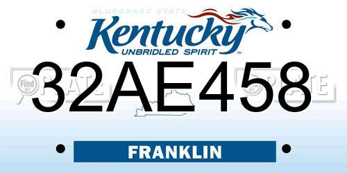 32AE458 Kentucky License Plate